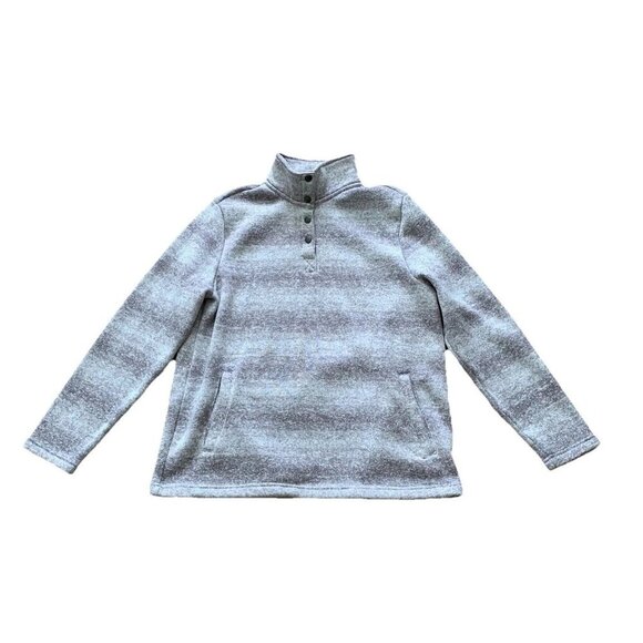 Natural Reflections Womens Pullover Sweater Snap Size Medium Gray Lavender - Picture 1 of 8